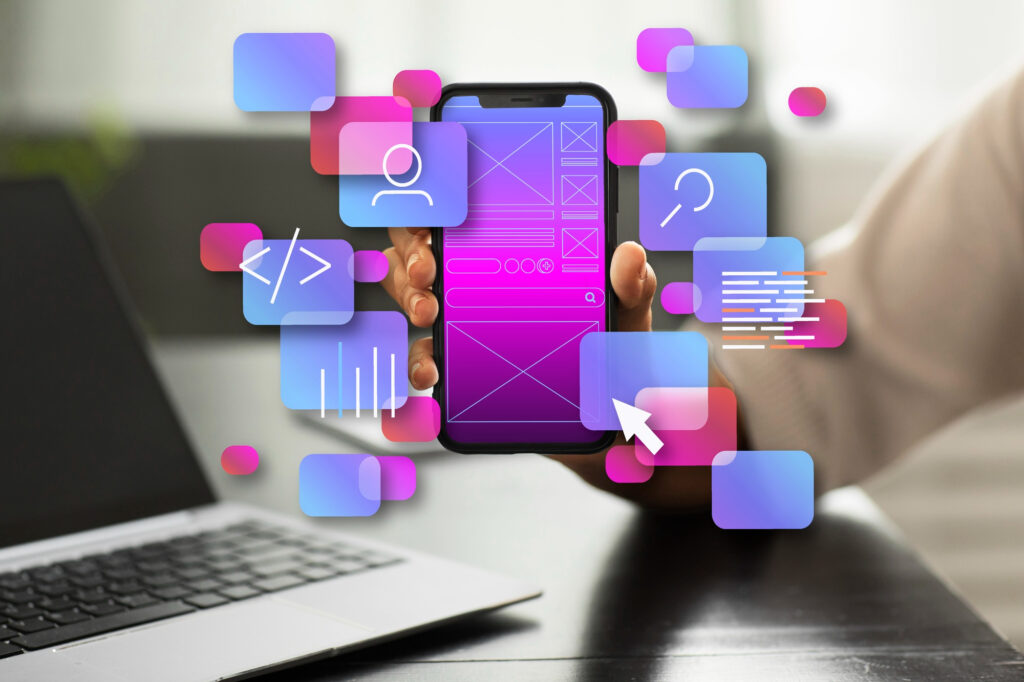 mobile app ux design services wireframe