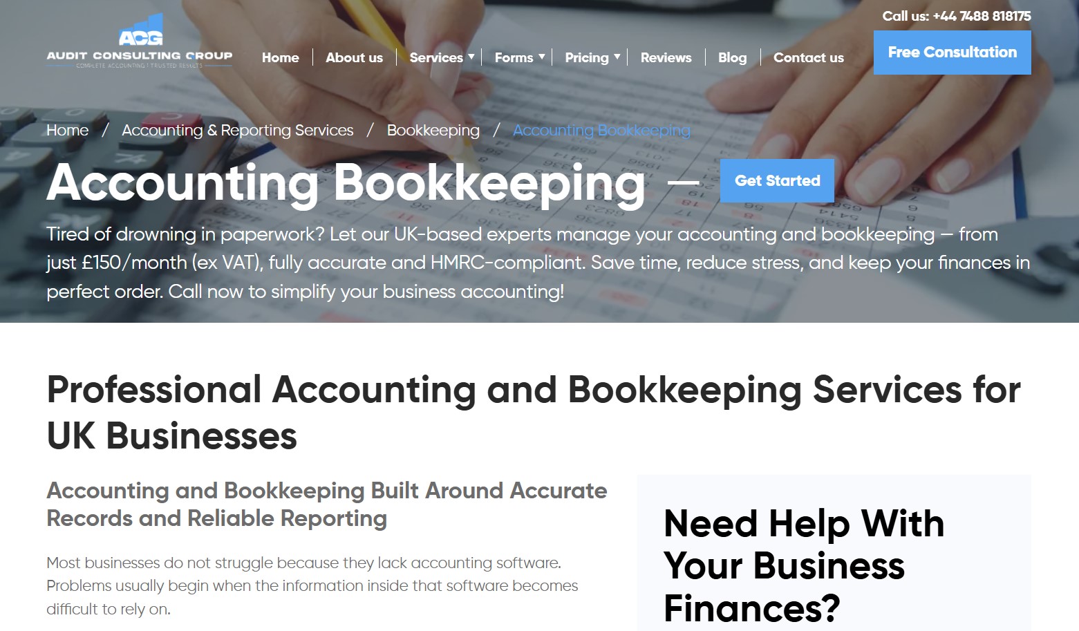 Audit Consulting Group WordPress content and service architecture