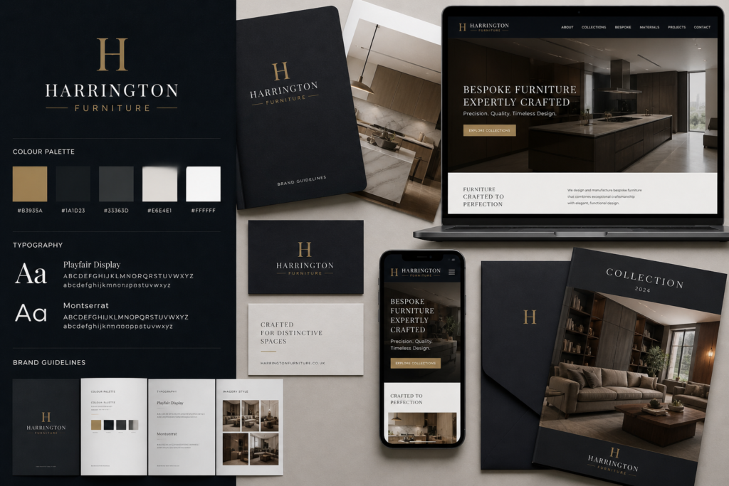 Harrington Furniture — Corporate Website & Digital Strategy for Custom Furniture Manufacturer