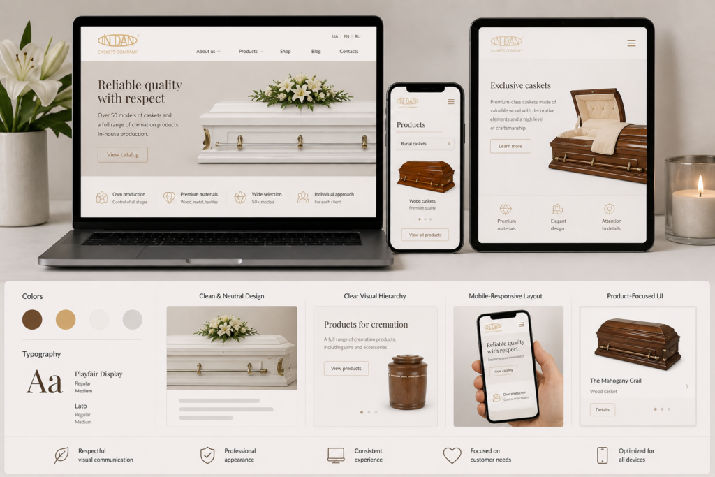 IN-DAN — Website Design & Digital Strategy for Coffin & Funeral Products Manufacturer