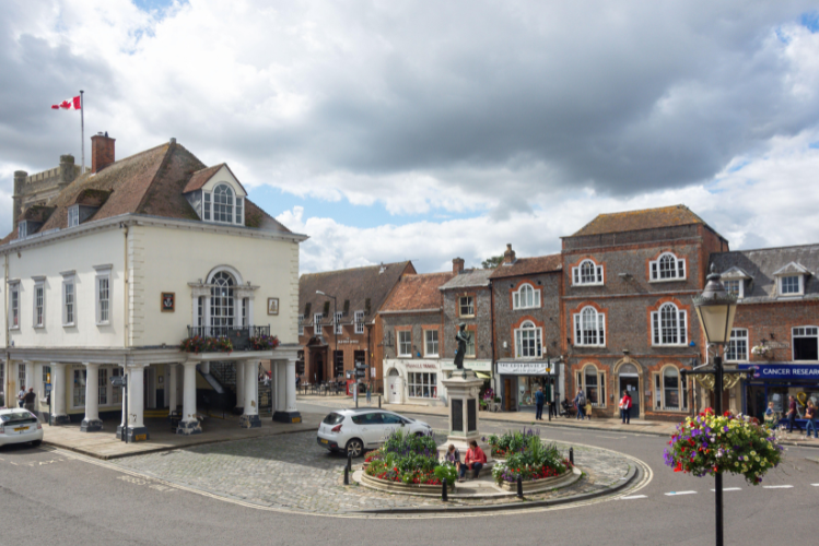 Historic Wallingford Town Hall in the town centre