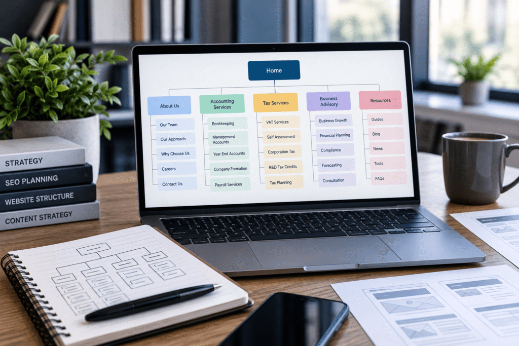 SEO-led website architecture and service structure for a UK accounting firm