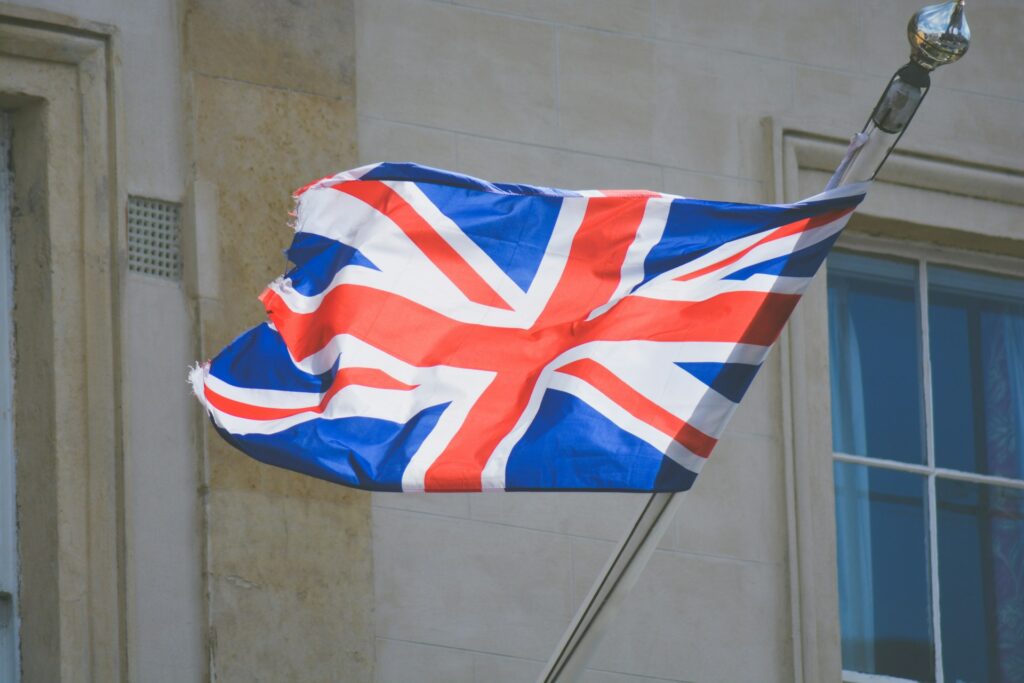 Union Jack flag in Witney, West Oxfordshire
